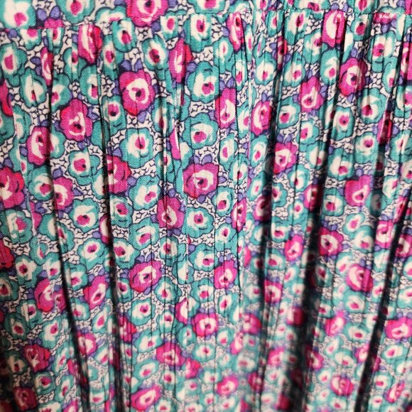 1980s Belle France Floral Print Vintage Midi Dress Size 4 - Picture 5 of 7